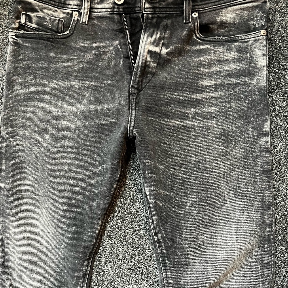 Diesel Men's Distressed Grey Slim Straight Jeans
